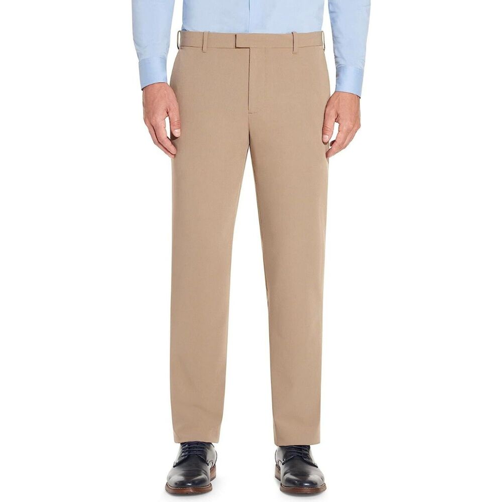 Van Heusen Men's‎ Flex Straight Fit Flat Front Pant, Khaki, 34W x 32L